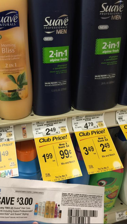 2 free 2-in-1 men's suave