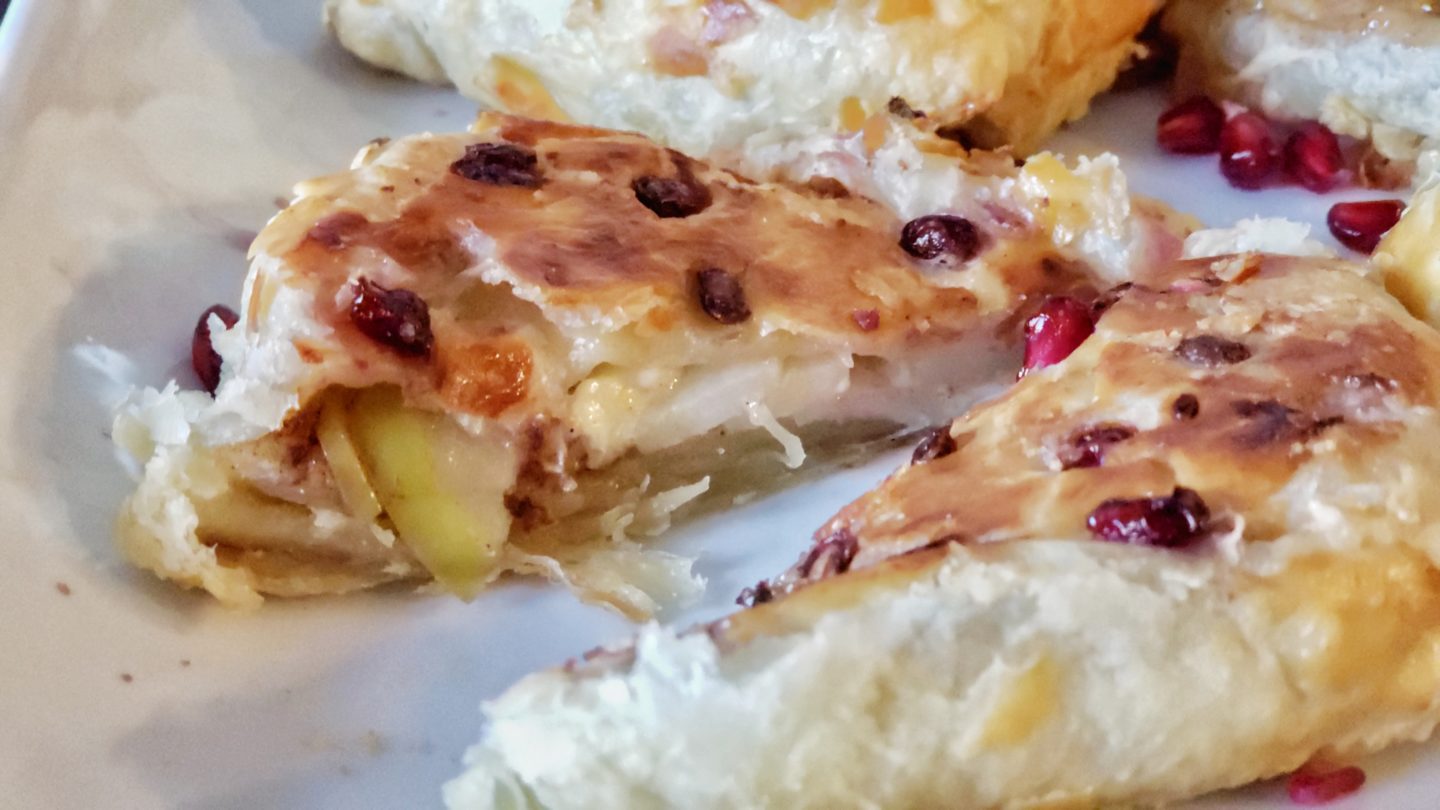 Easy Apple and Pomegranate Brie Turnovers